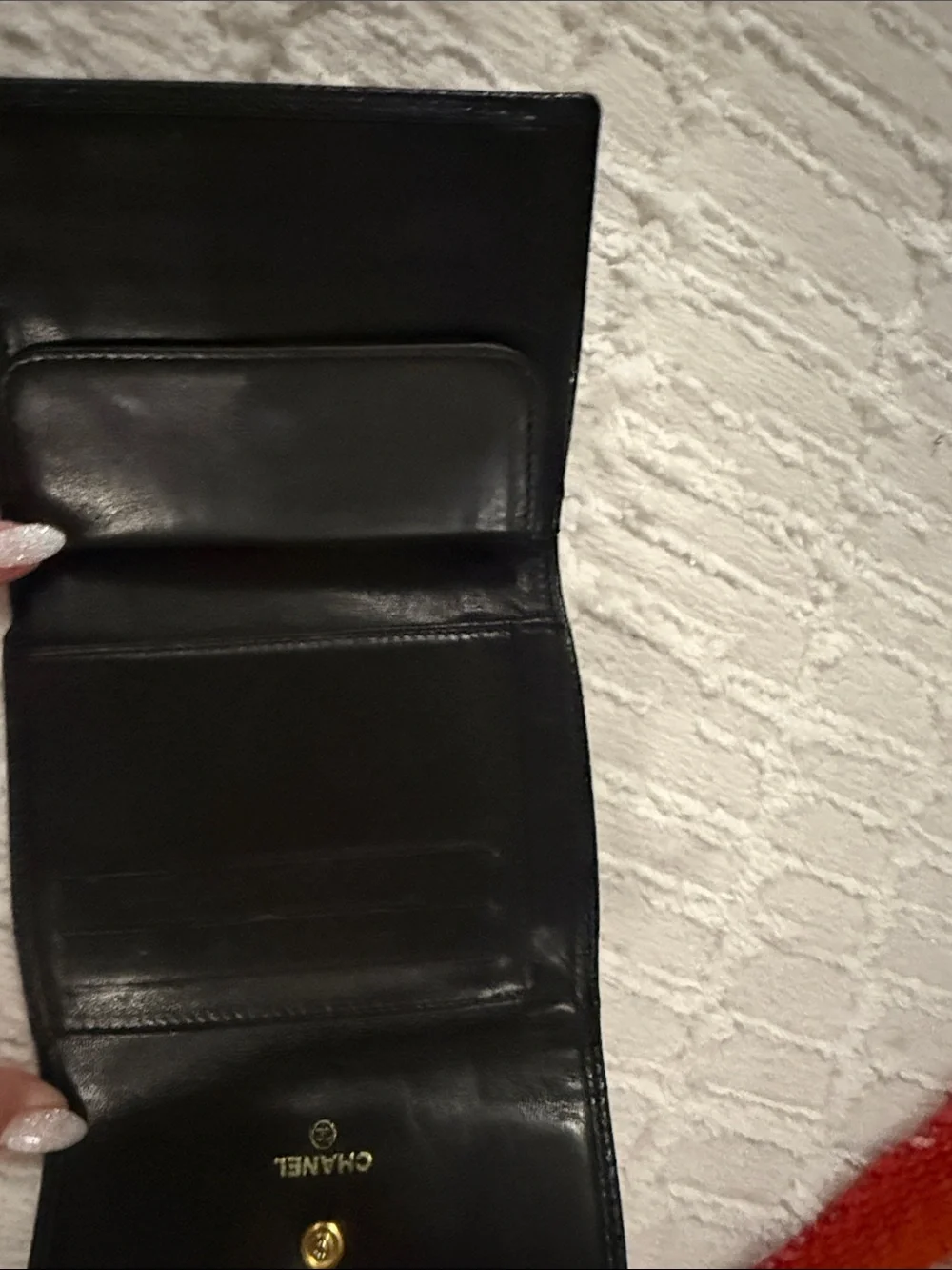 Chanel Black Caviar Compact Wallet